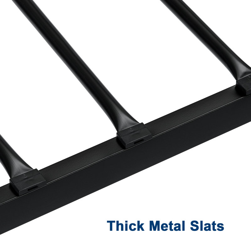 Latitude Run® Seyran Twin XL Bed Frame with Headboard Black Metal